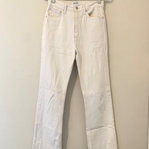Cream Colored Straight Leg Agolde Jeans Size 26 100% Cotton